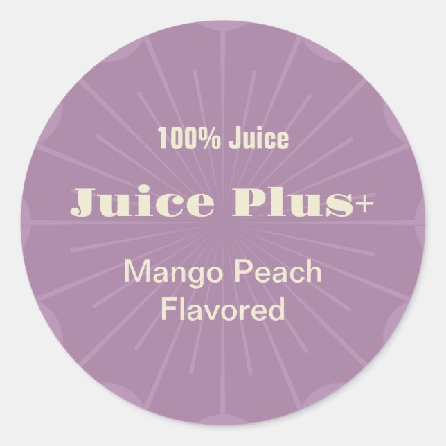 Juice Labels, Food Labels, Lotion Labels, Classic Round Sticker (Front)