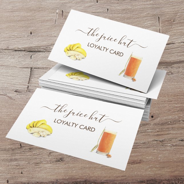 Juice Smoothie Breakfast  Watercolor Loyalty Business Card (Creator Uploaded)
