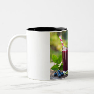 juice with straw Two-Tone coffee mug