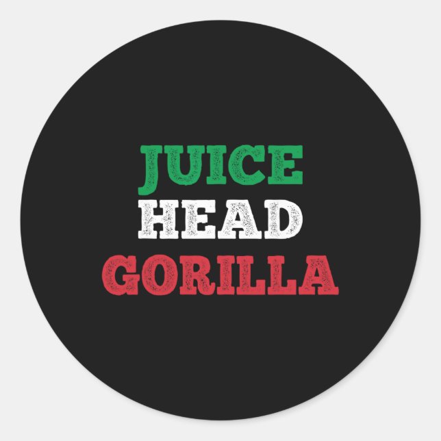 Juicehead Gorilla New Jersey Garden Nj Shore Itali Classic Round Sticker (Front)