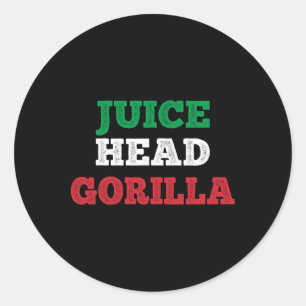 Juicehead Gorilla New Jersey Garden Nj Shore Itali Classic Round Sticker