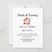 Juices & shakes restaurant business website social