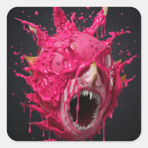 Juicified Dragon Fruit Lady Square Sticker