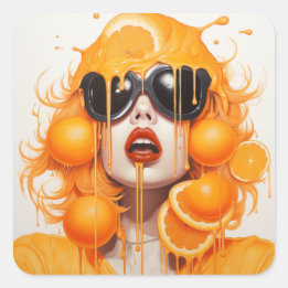 Juicified Orange Lady Square Sticker