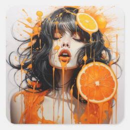 Juicified Orange Lady Square Sticker