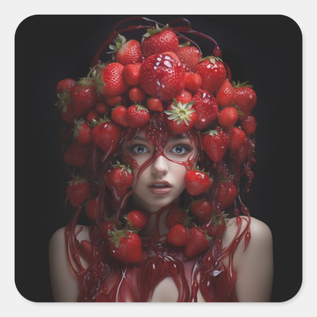 Juicified Strawberry Lady Square Sticker (Front)