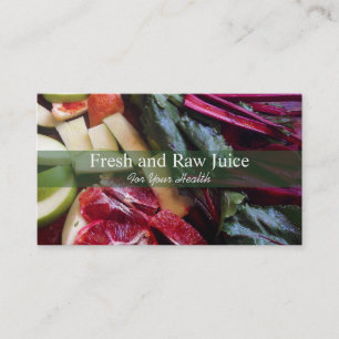 Juicing Nutritionist Food and Diet Health Green Business Card