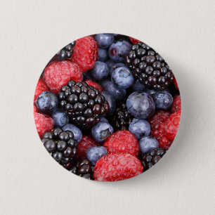 Juicy and Ripe Berry Fruit Medley 6 Cm Round Badge