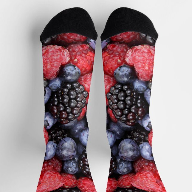 Juicy and Ripe Berry Fruit Medley Socks (Top)
