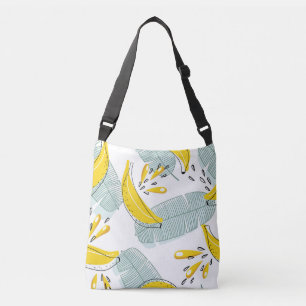 Juicy Bananas Bright Vintage Pattern Crossbody Bag