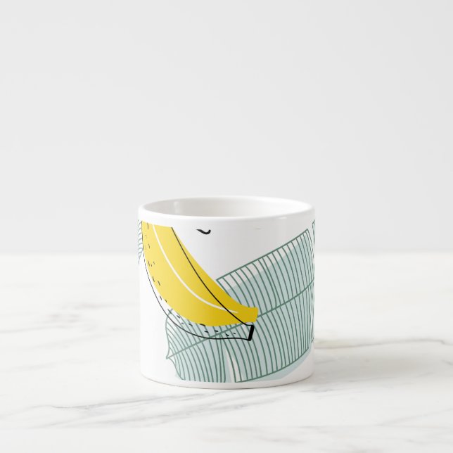 Juicy Bananas Bright Vintage Pattern Espresso Cup (Front)