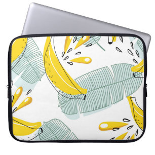 Juicy Bananas Bright Vintage Pattern Laptop Sleeve