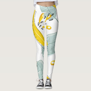 Juicy Bananas Bright Vintage Pattern Leggings
