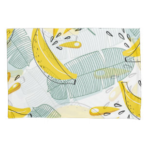 Juicy Bananas Bright Vintage Pattern Pillowcase