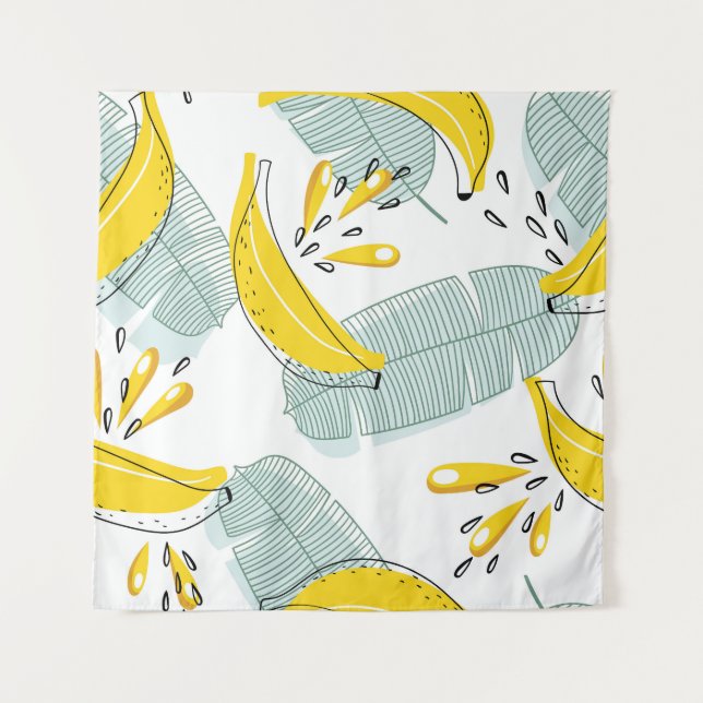 Juicy Bananas Bright Vintage Pattern Tapestry (Front)