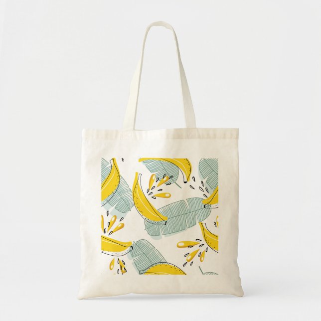 Juicy Bananas Bright Vintage Pattern Tote Bag (Front)