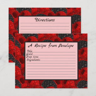 Juicy Berry Pattern and Name Write on Recipe Card