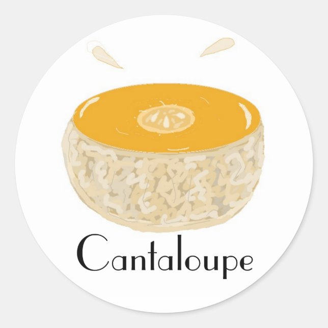 Juicy Cantaloupe Classic Round Sticker (Front)
