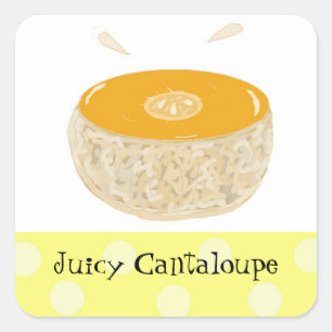 Juicy Cantaloupe Fruit Square Sticker