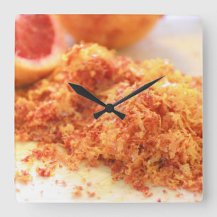 Juicy Citrus Blood Oranges and Zest Square Wall Clock