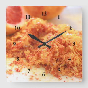 Juicy Citrus Blood Oranges and Zest Square Wall Clock