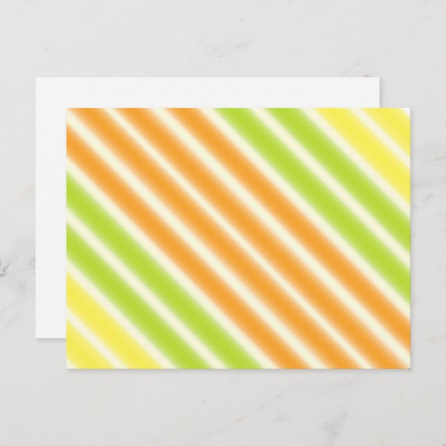 Juicy Citrus Lemon Lime And Orange Stripes Postcard (Front/Back)