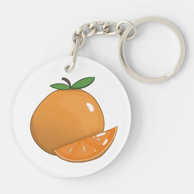 Juicy Citrus Orange Keychain Design  (Back)