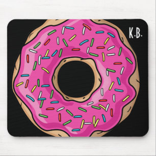Juicy Delicious Pink Sprinkled Doughnut Mouse Mat