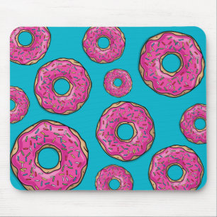 Juicy Delicious Pink Sprinkled Doughnut Mouse Mat