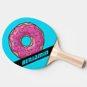 Juicy Delicious Pink Sprinkled Doughnut Ping Pong Paddle