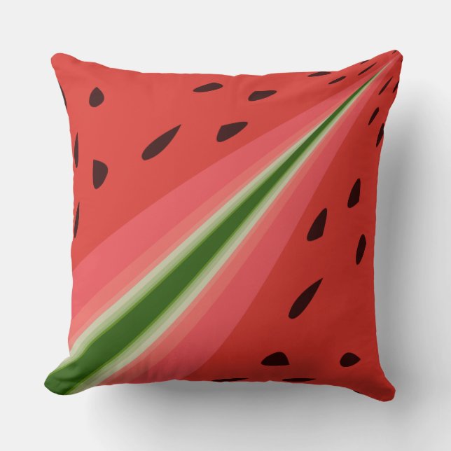 Juicy Delicious Ripe Watermelon With Seeds Design Cushion (Front)