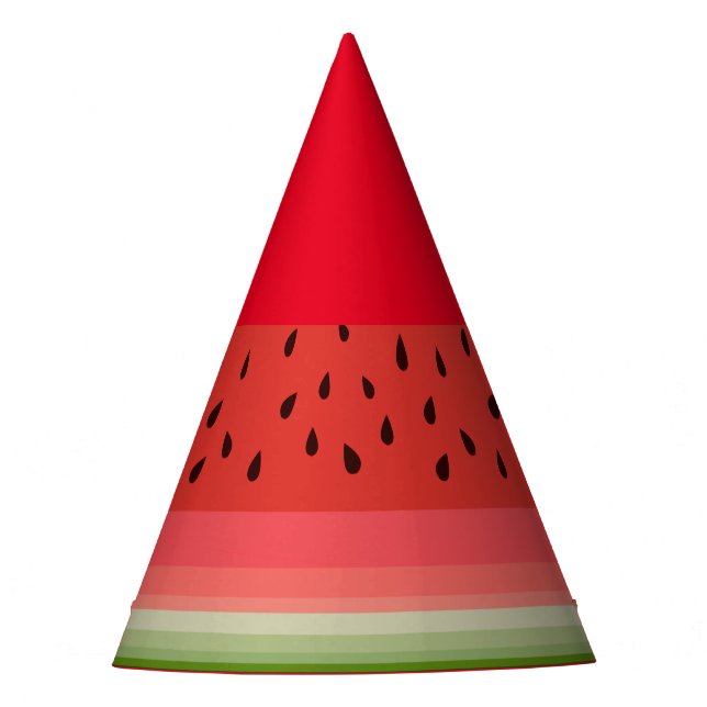 Juicy Delicious Ripe Watermelon With Seeds Design Party Hat (Front)