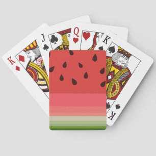 Juicy Delicious Ripe Watermelon With Seeds Design Playing Cards