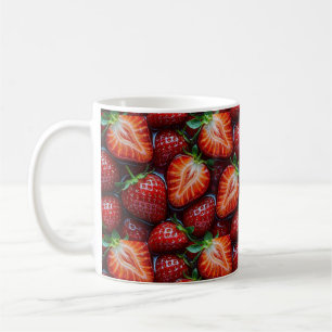 Juicy Fresh Red Strawberries Summer Fruit Pattern Coffee Mug