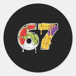 Juicy Fruit Number 67 Splash Fun Style  Classic Round Sticker