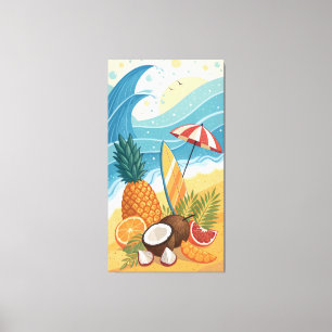 juicy fruits pineapples oranges and coconuts  canvas print
