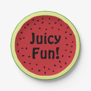 Juicy Fun Watermelon Paper Plate