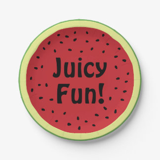Juicy Fun Watermelon Paper Plate