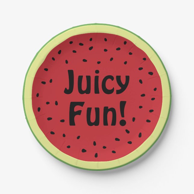 Juicy Fun Watermelon Paper Plate (Front)
