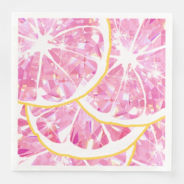 Juicy Gem Texas Pink Grapefruit Slice Citrus Party Napkin (Front)