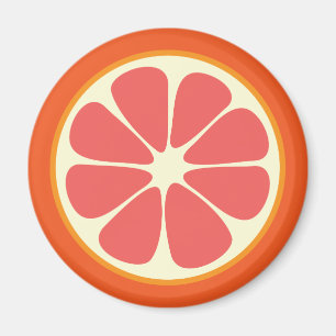 Juicy Grapefruit Summer Citrus Fruit Slice Kitchen Magnet