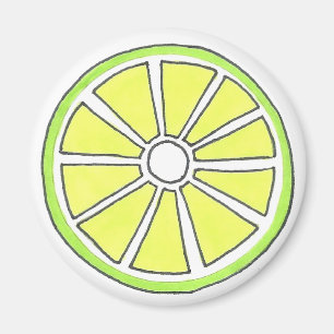 Juicy Green Lime Citrus Fruit Slice Magnet