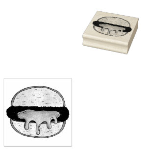 Juicy Jucy Lucy Minneapolis Minnesota Cheeseburger Rubber Stamp