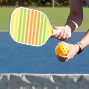 Juicy Lemon Lime And Orange Citrus Fruit Stripes Pickleball Paddle