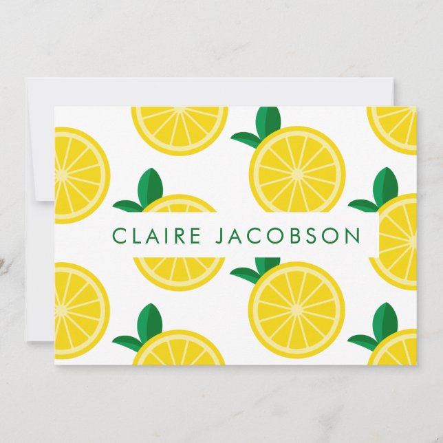 Juicy Lemons Personalised Stationery Thank You Card (Front)