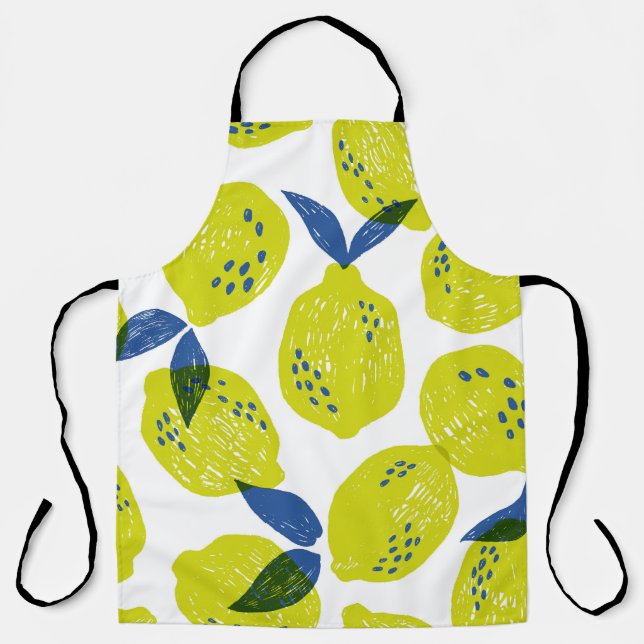 Juicy lemons: vintage seamless pattern. apron (Front)