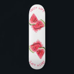 Juicy Life Watermelon Skateboard Gift - Your Text<br><div class="desc">Red Sweet Juicy Watermelon Pieces Tasty - Drawing Fresh Summer Fruit - Choose / Add Your Unique Text / Font / Colour - Make Your Special Gift - Resize and move or remove and add elements / image with customisation tool ! - Drawing and Design by MIGNED. You can also...</div>