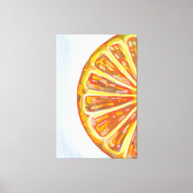 Juicy Orange Fruit Slice Canvas Print (Front)