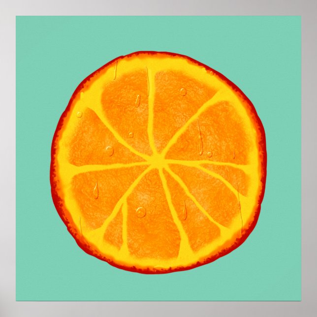 Juicy Orange Slice Custom Poster (Front)