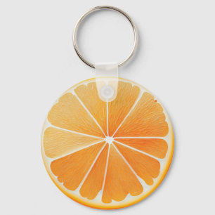 Juicy Orange Slice Fruit Lovers Key Ring